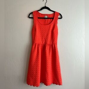 Maeve Anthropologie Coral Textured Sleeveless Shift Dress Size S Boho Summer‎